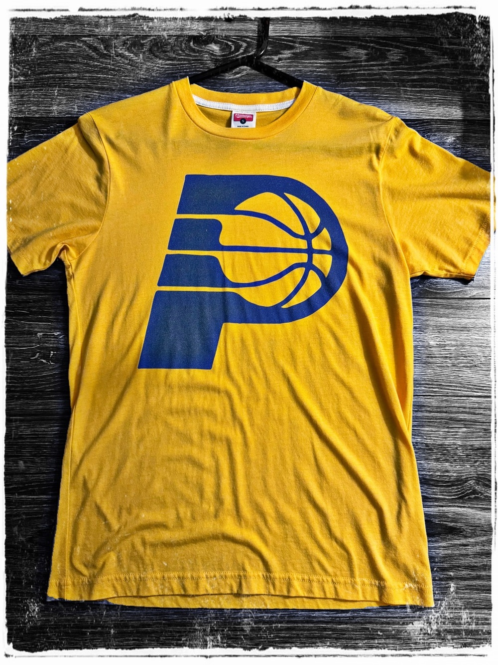 HOMAGE Yellow Short Sleeve Tee with Blue Pacers P Logo